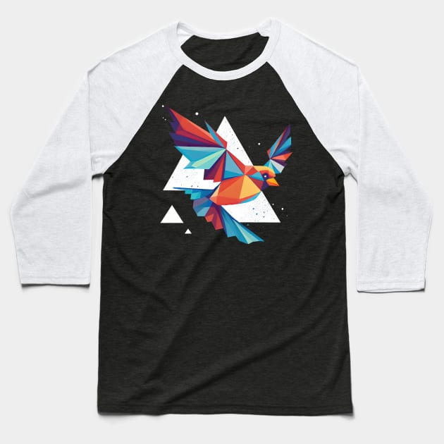 A colorful flying bird Baseball T-Shirt by etherElric